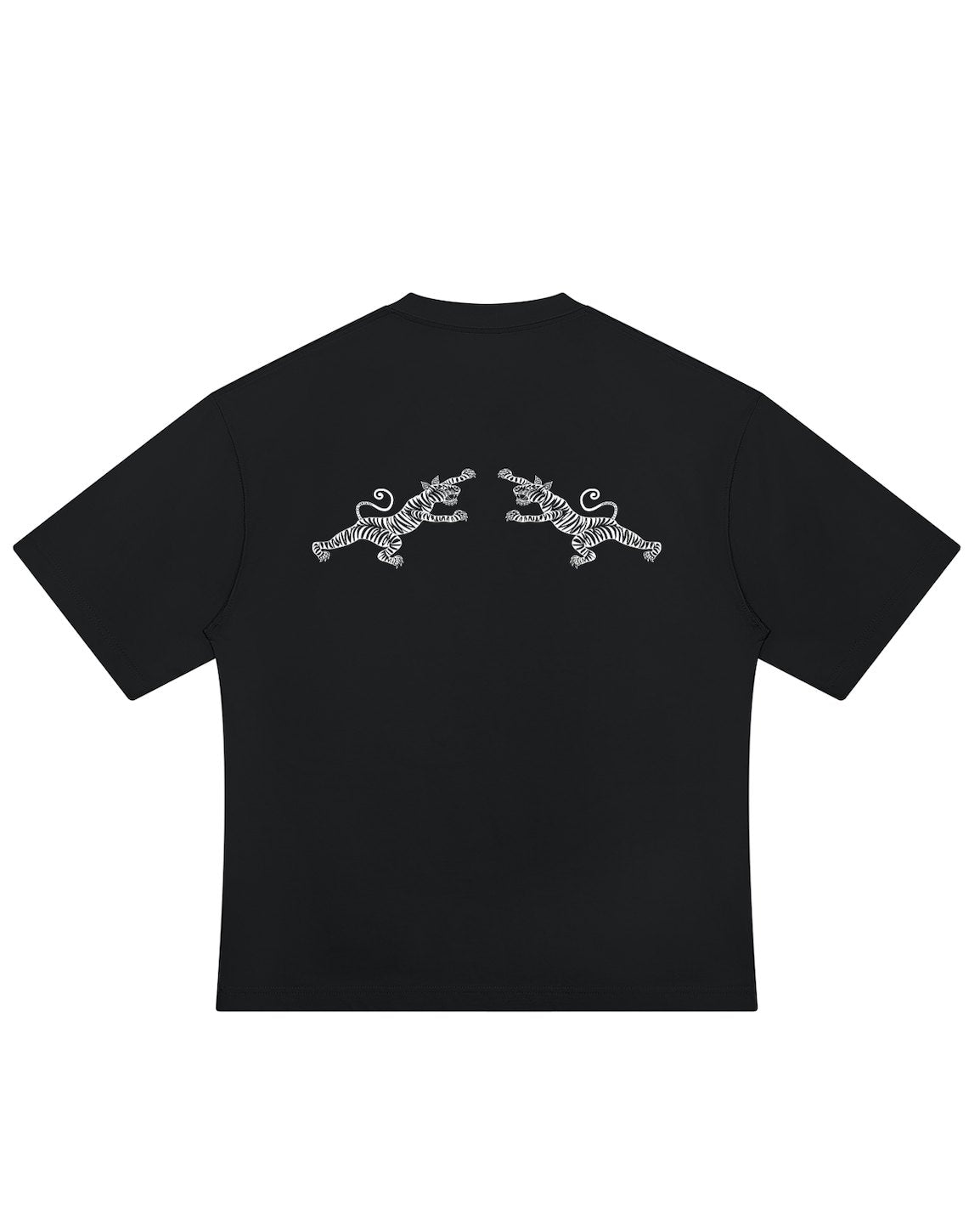 Bird of Paradise tee, back — facing tigers print
